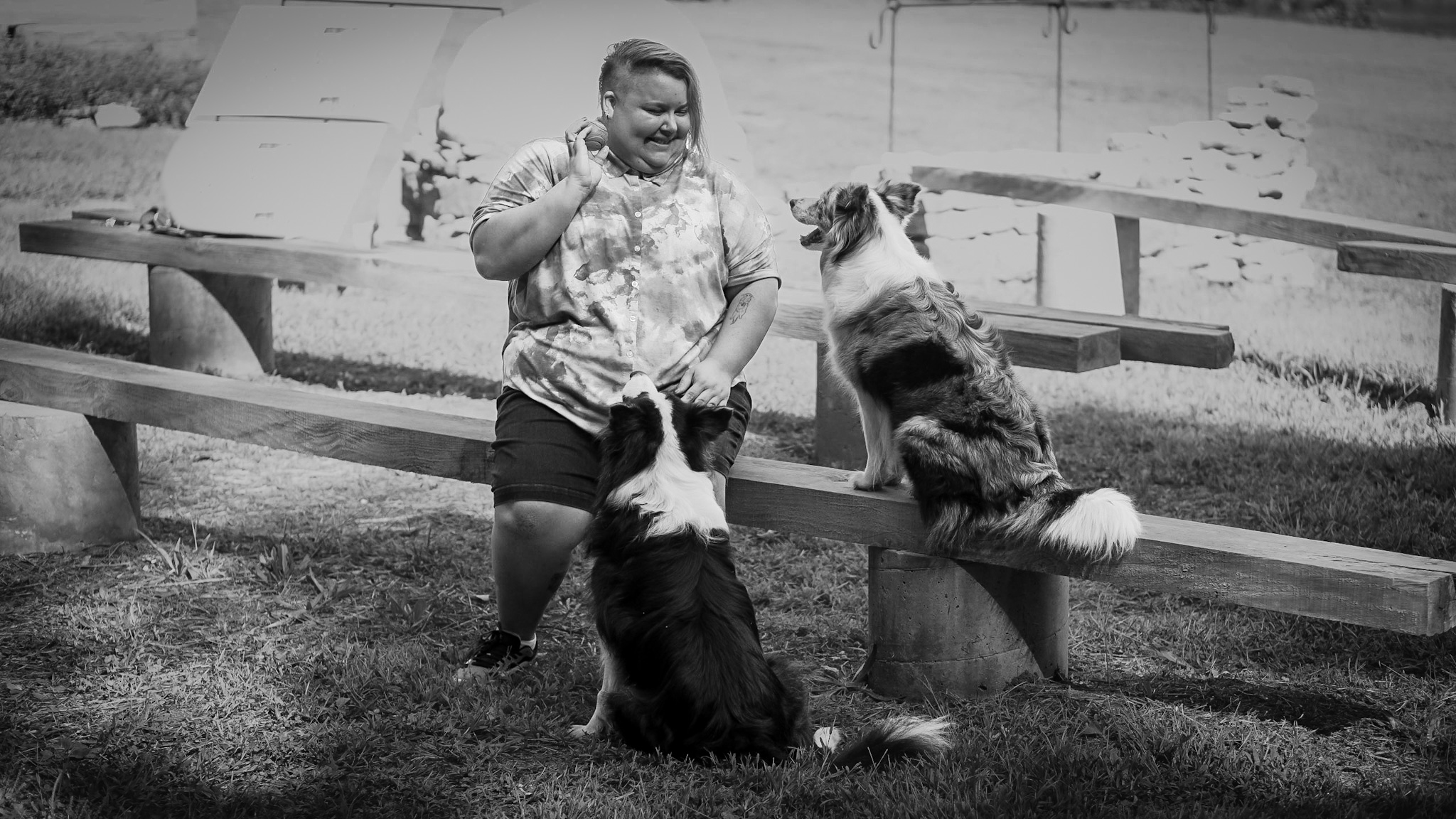 Brianne with two of her dogs.